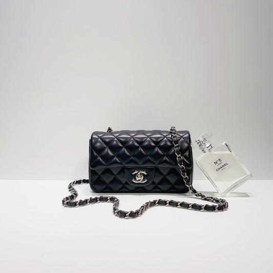 No.3859-Chanel Lambskin Rectangular Classic Flap Mini 20cm