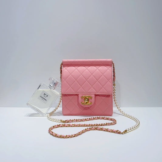No.3826-Chanel Small Clic Pearl Flap Bag