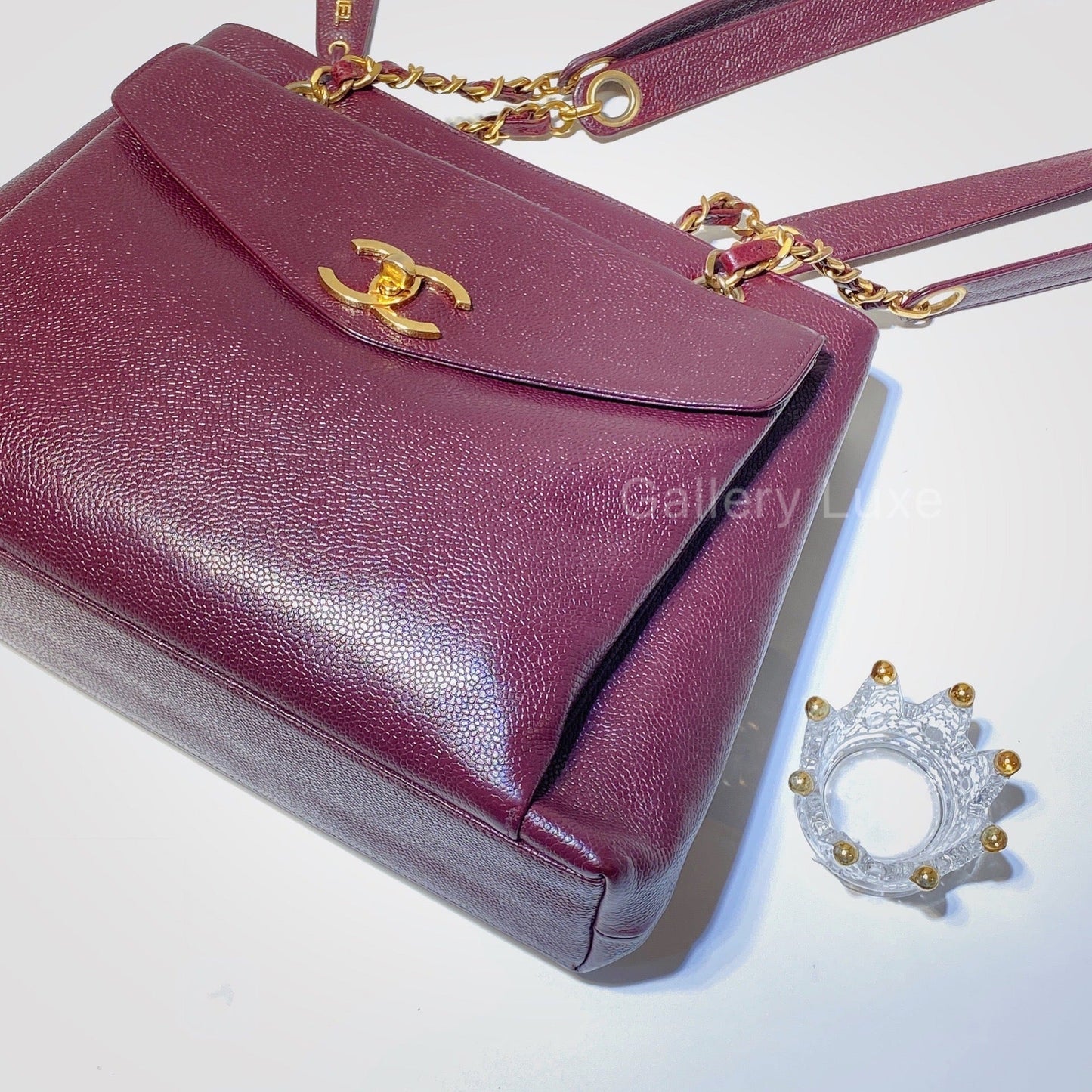 No.2680-Chanel Vintage Caviar Turn Lock Tote Bag