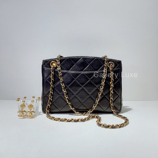 No.2435-Chanel Vintage Lambskin TurnLock Shoulder Bag