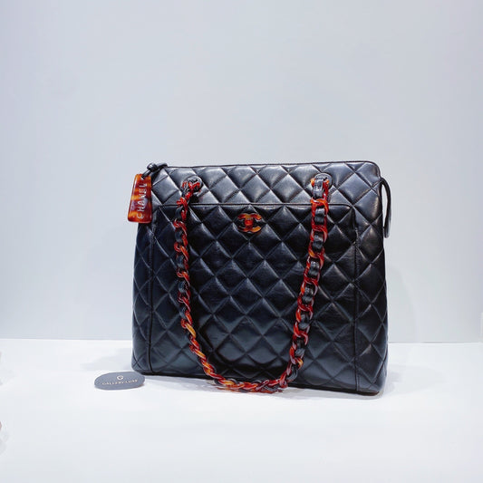No.3581-Chanel Vintage Lambskin Tortoiseshell Tote Bag