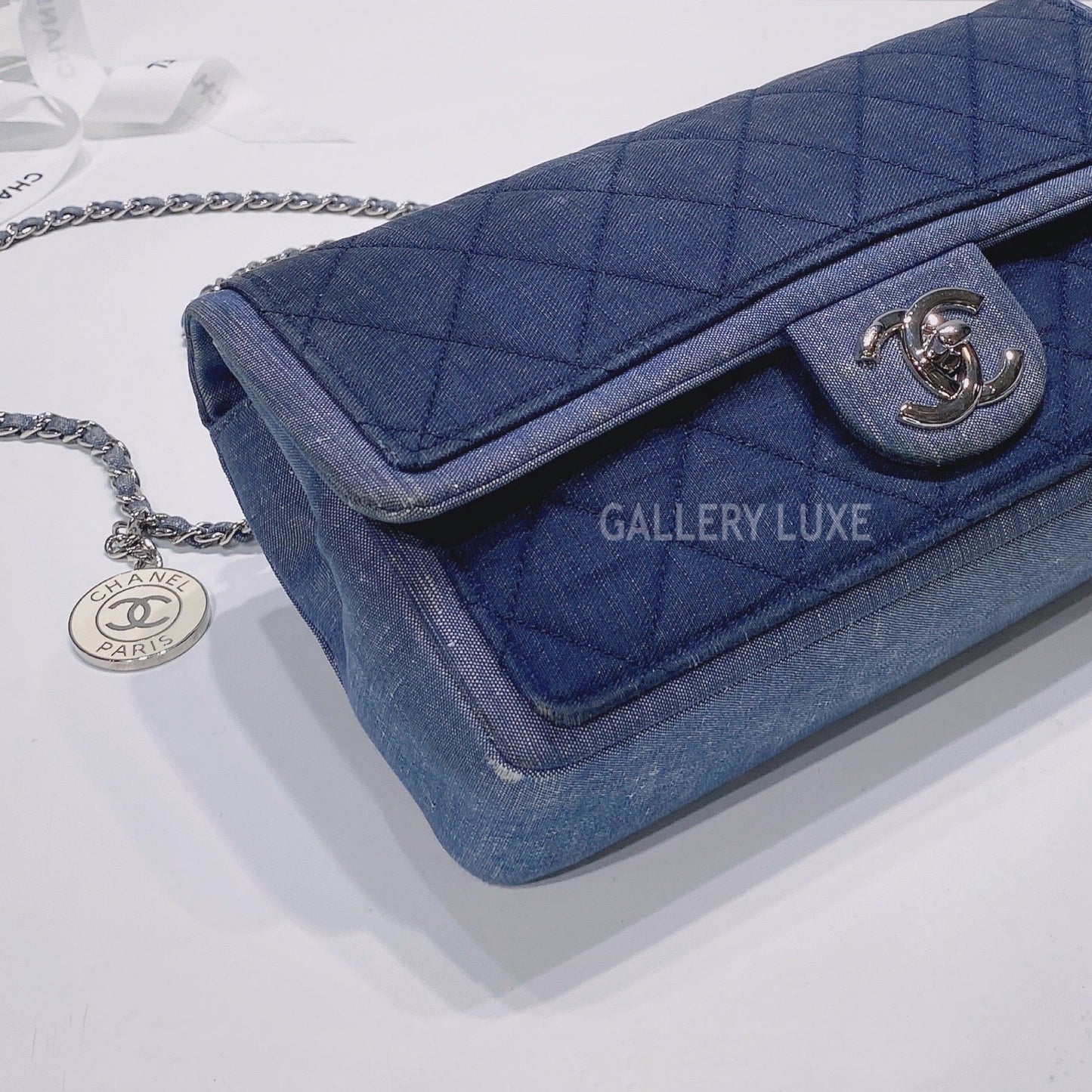 No.001321-2-Chanel Large Denim Graphic Flap Bag