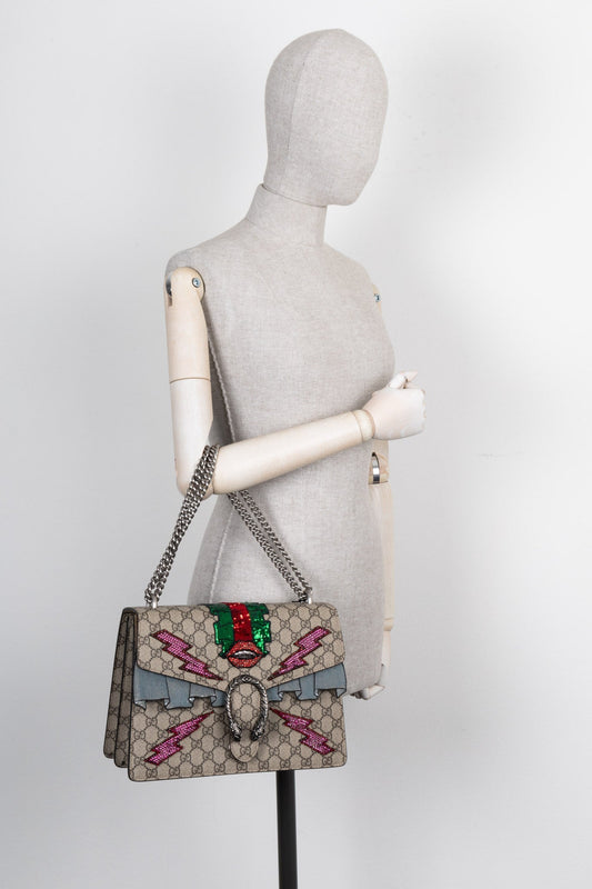 Luxury Gucci Trending 2025 Dionysus Supreme Canvas Crossbody Bag