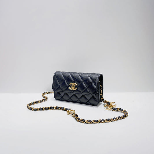No.3929-Chanel Caviar Fit For You Phone Holder With Chain (Brand New / 全新貨品)