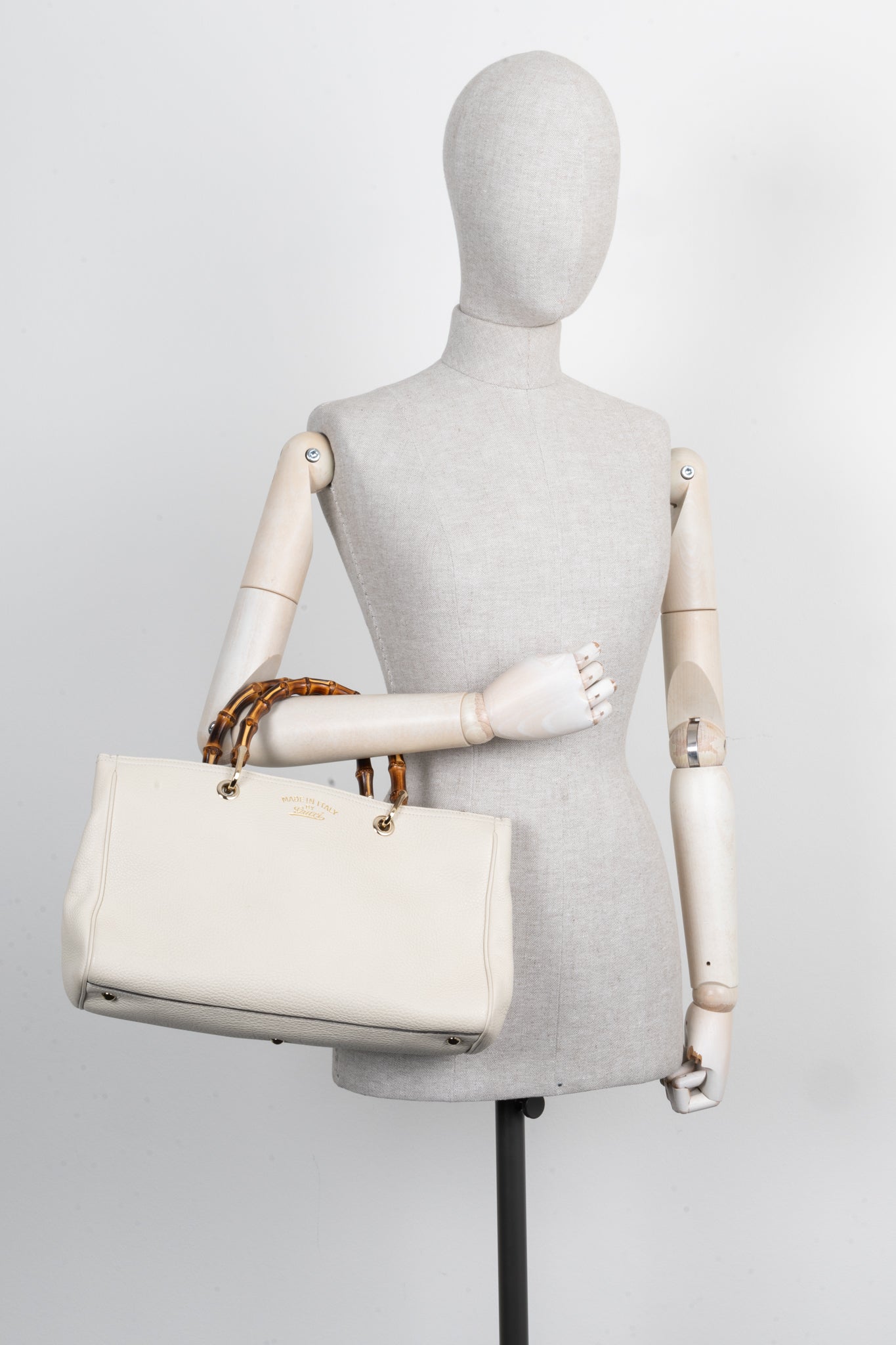 Luxury Gucci Trending 2025 2 Way Bamboo Tote Ivory