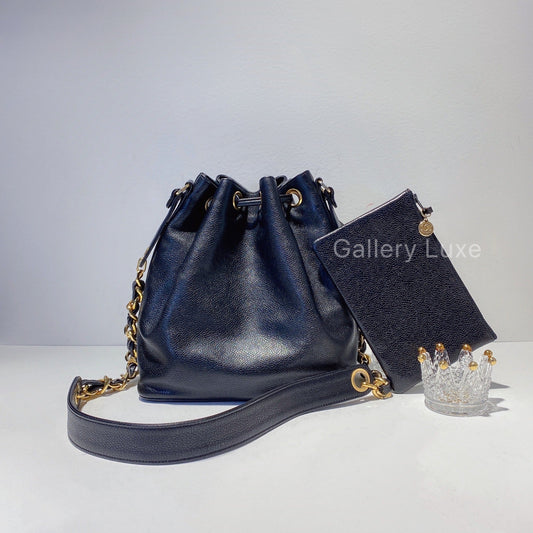 No.2443-Chanel Vintage Caviar Bucket Bag