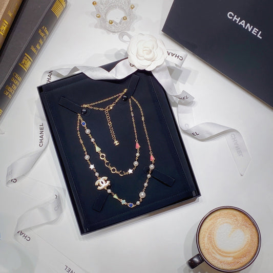 No.3466-Chanel Metal Pearl Star Coco Necklace (Brand New / 全新貨品)