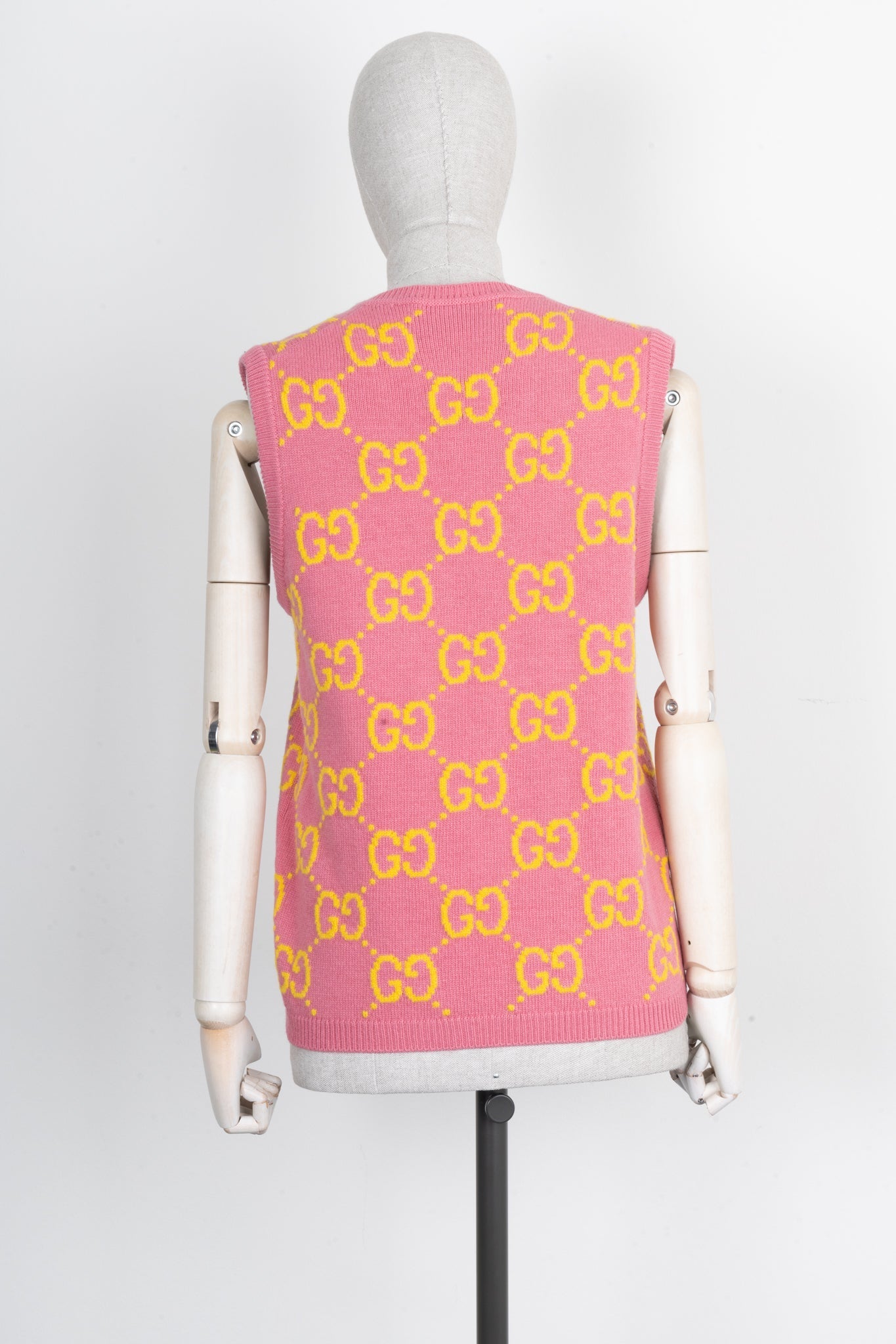 Luxury Gucci Trending 2025 GG Knit Vest Wool Pink