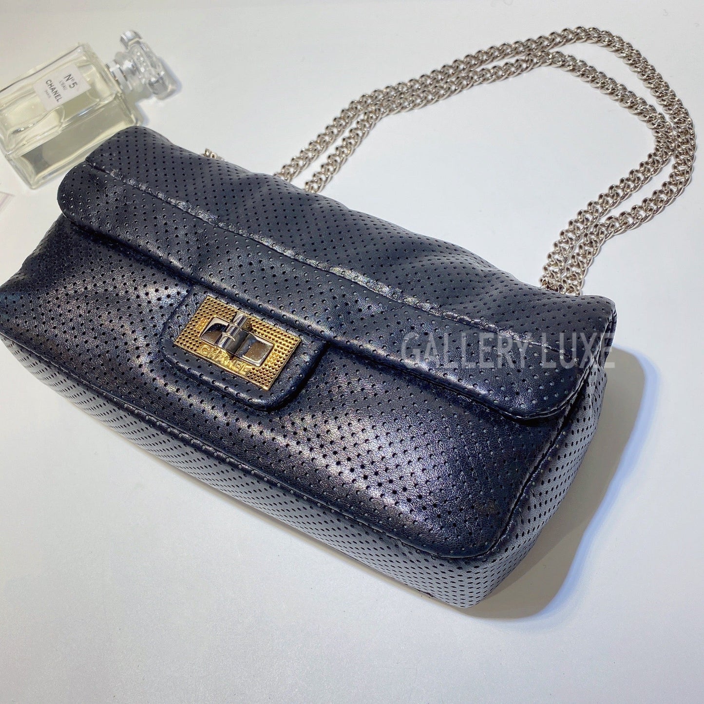 No.3050-Chanel Lambskin Perforated Leather Drill Flap Bag