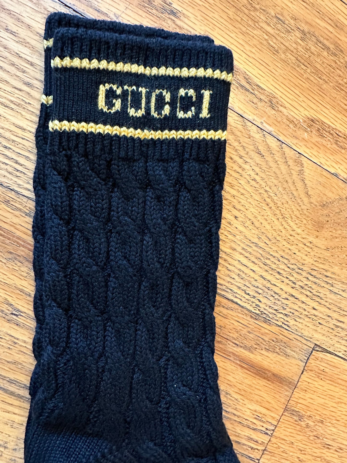 Luxury Gucci Trending 2025 Black Wool Knit Socks