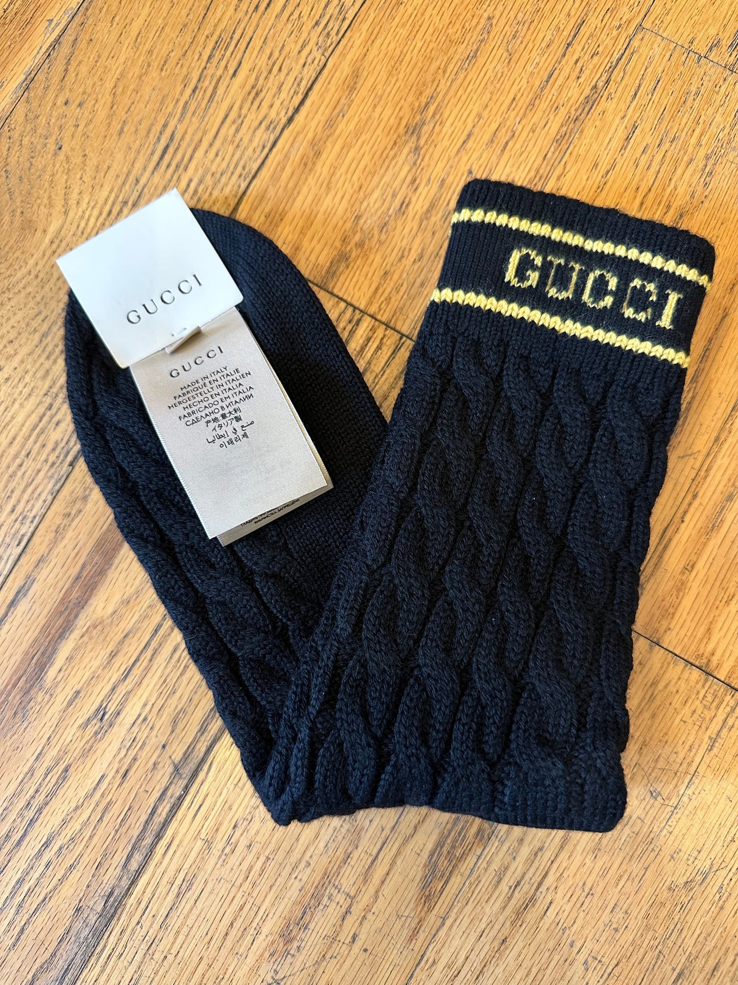 Luxury Gucci Trending 2025 Black Wool Knit Socks
