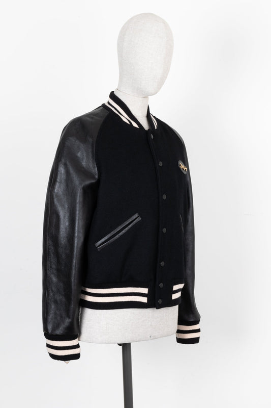 Luxury Gucci Trending 2025 Horsebit Varsity Jacket Cotton Black
