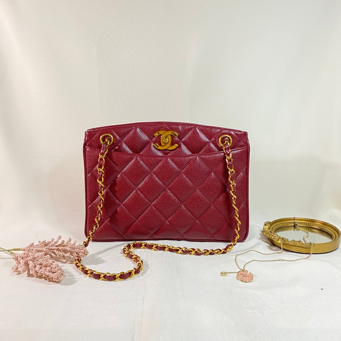 No.2269-Chanel Vintage Caviar TurnLock Shoulder Bag