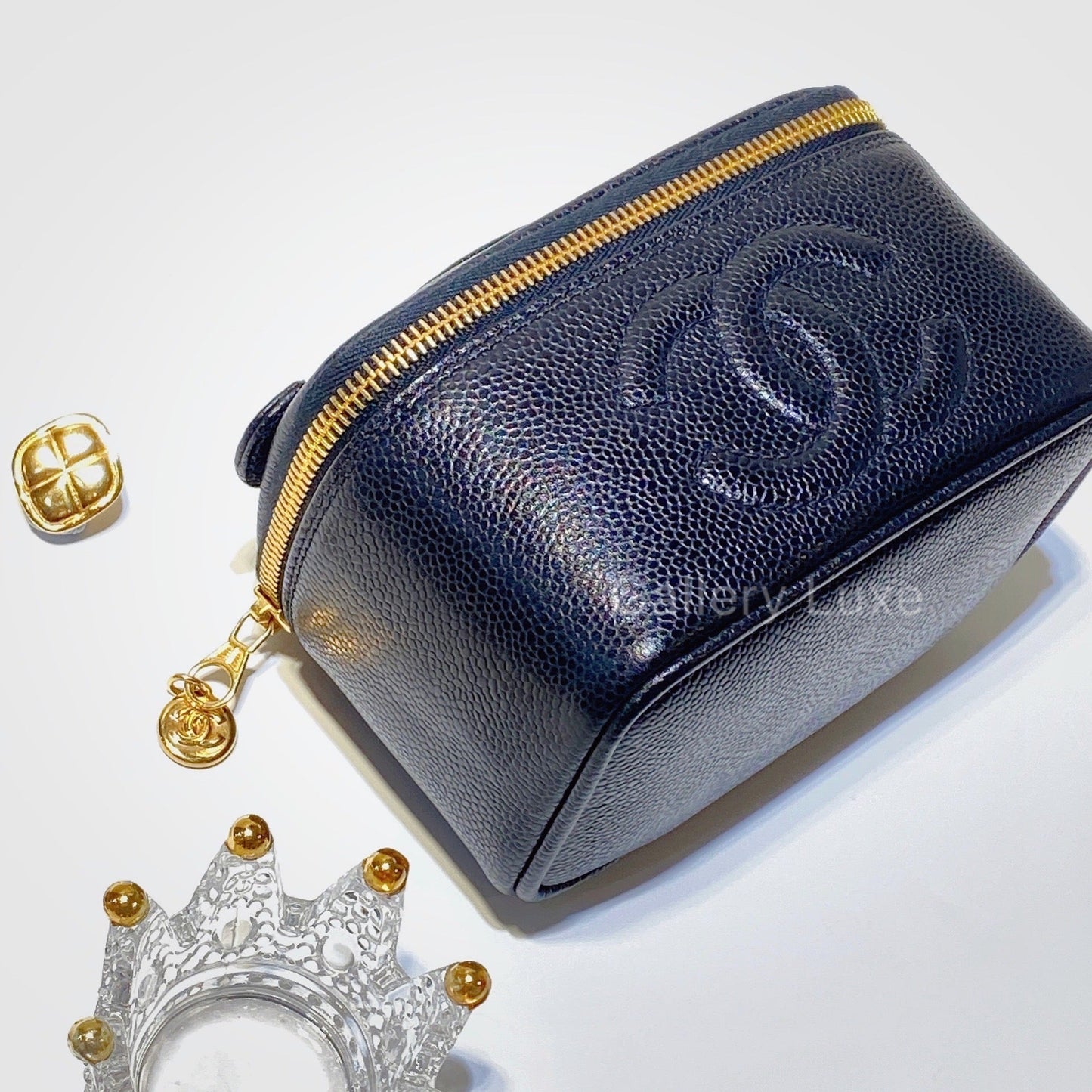 No.2745-Chanel Vintage Mini Caviar Vanity Box