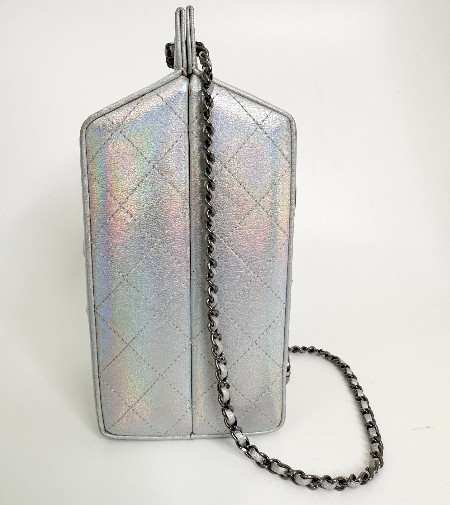 CHANEL Iridescent Silver Lait de Coco Milk Carton Bag