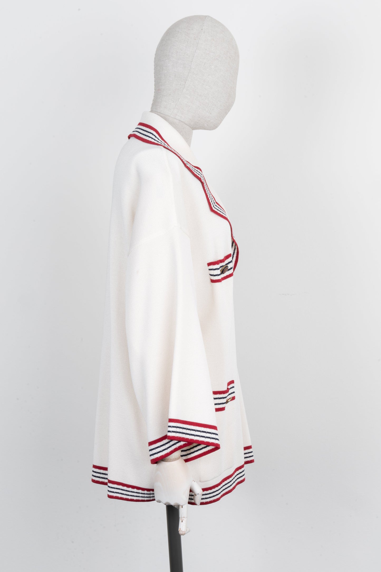 Luxury Gucci Trending 2025 Knit Jacket Ivory Red