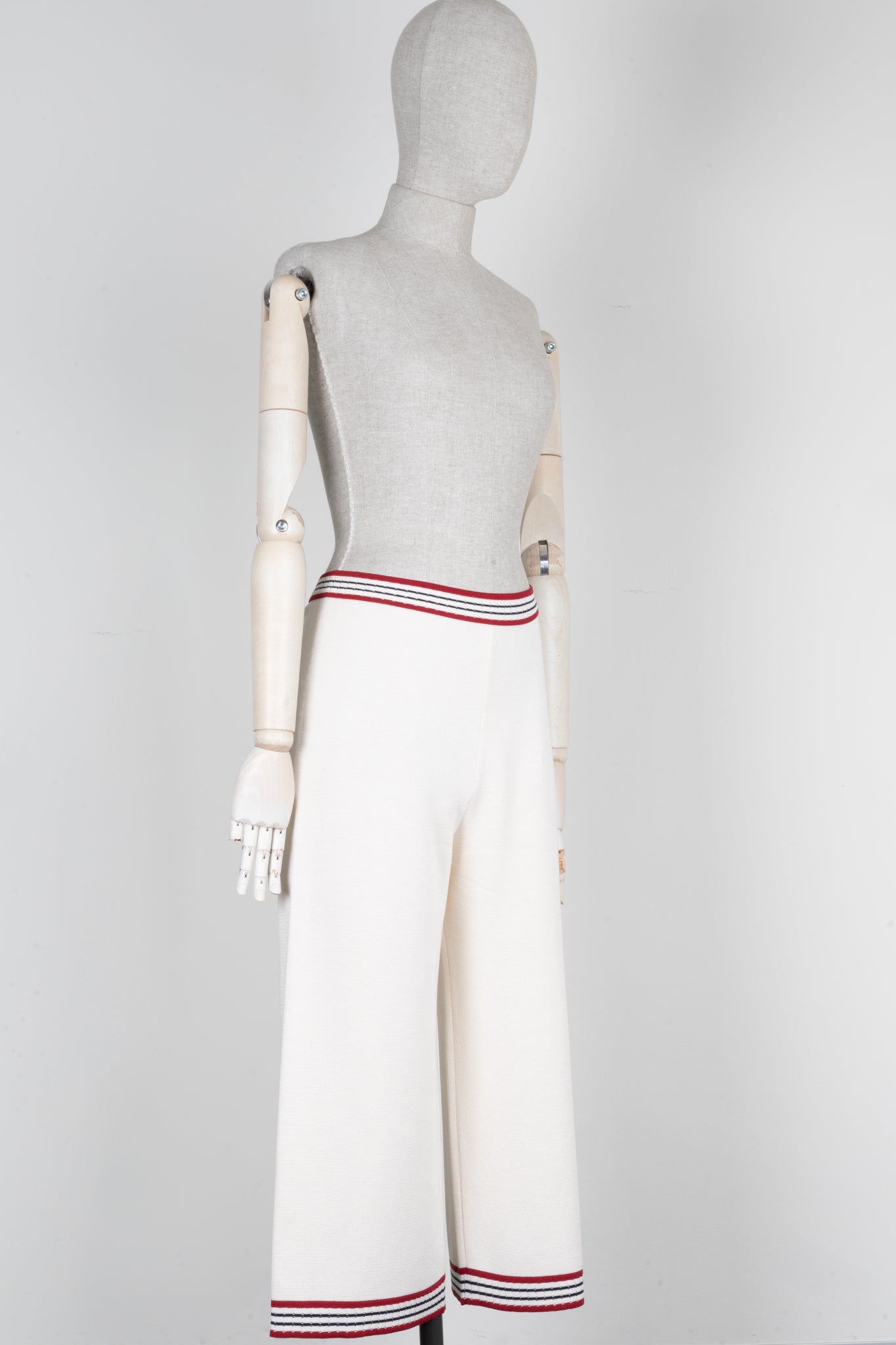 Luxury Gucci Trending 2025 Knit Pants Ivory Red