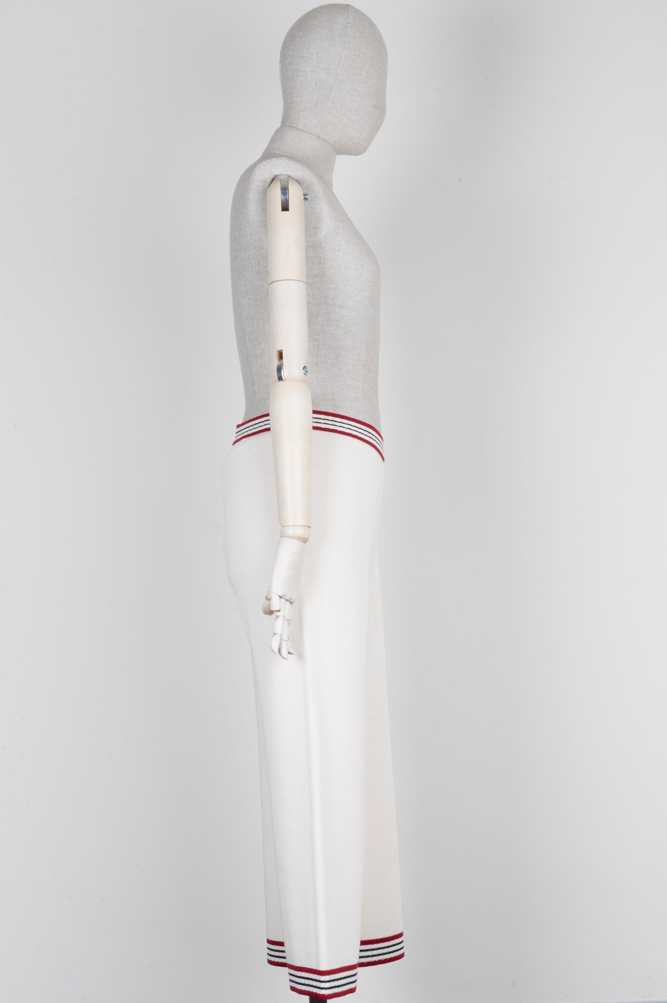 Luxury Gucci Trending 2025 Knit Pants Ivory Red