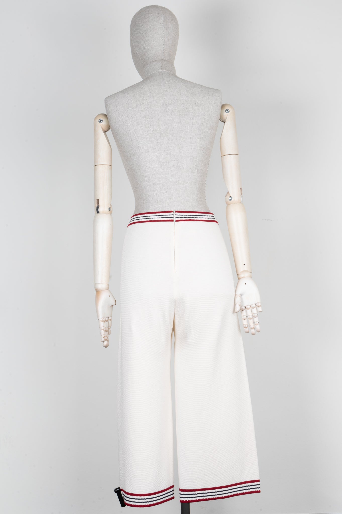 Luxury Gucci Trending 2025 Knit Pants Ivory Red