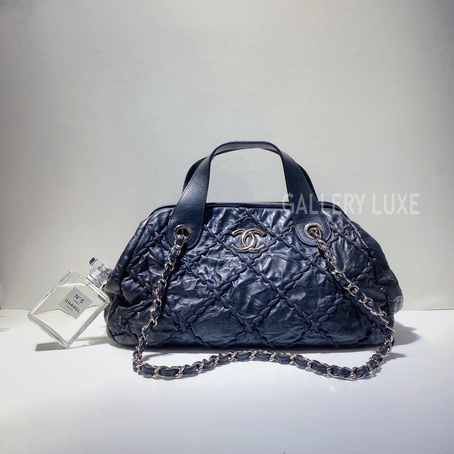 No.3088-Chanel Calfskin Ultra Stitch Bowling Bag