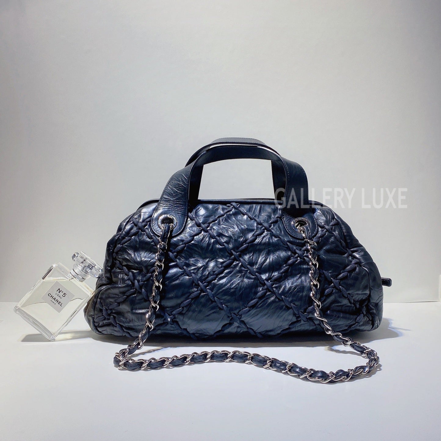 No.3088-Chanel Calfskin Ultra Stitch Bowling Bag