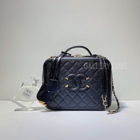 No.3078-Chanel Caviar Large CC Filigree Vanity Case (Unused / 未使用品)