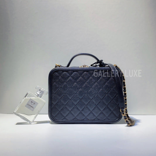 No.3078-Chanel Caviar Large CC Filigree Vanity Case (Unused / 未使用品)