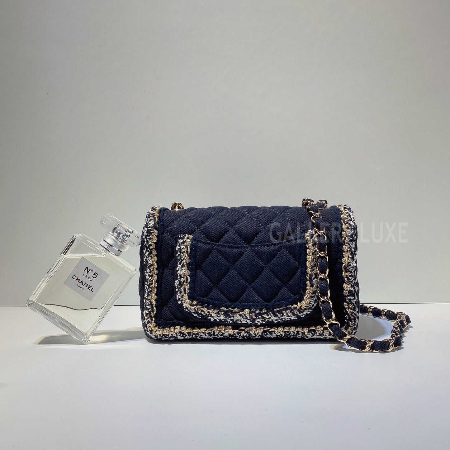 No.3068-Chanel Denim & Fabric Classic Flap Mini 20cm