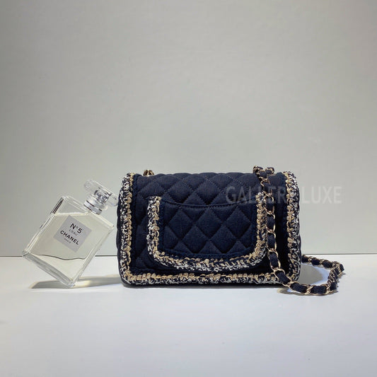 No.3068-Chanel Denim & Fabric Classic Flap Mini 20cm