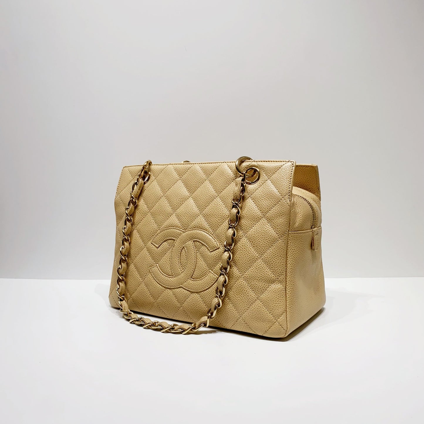No.4024-Chanel Vintage Caviar Petite Timeless Tote Bag