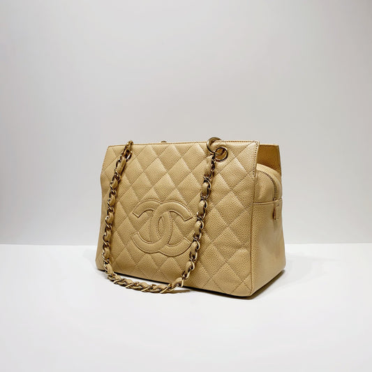 No.4024-Chanel Vintage Caviar Petite Timeless Tote Bag