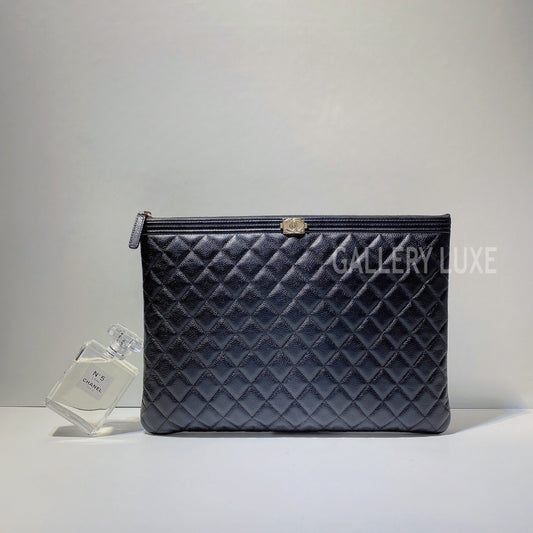 No.3091-Chanel Large Caviar Boy Clutch Case