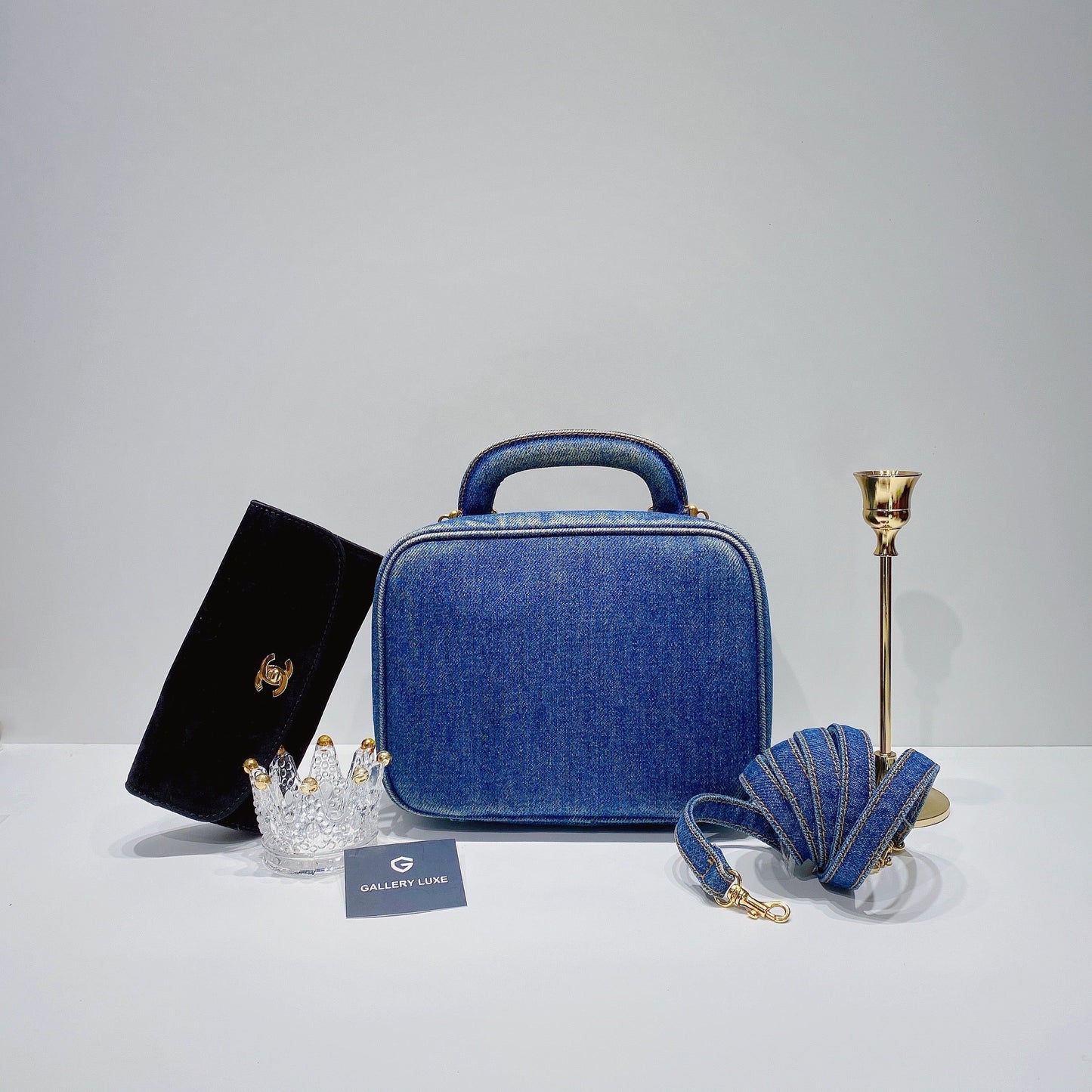 No.3490-Chanel Vintage Denim Small Vanity Case