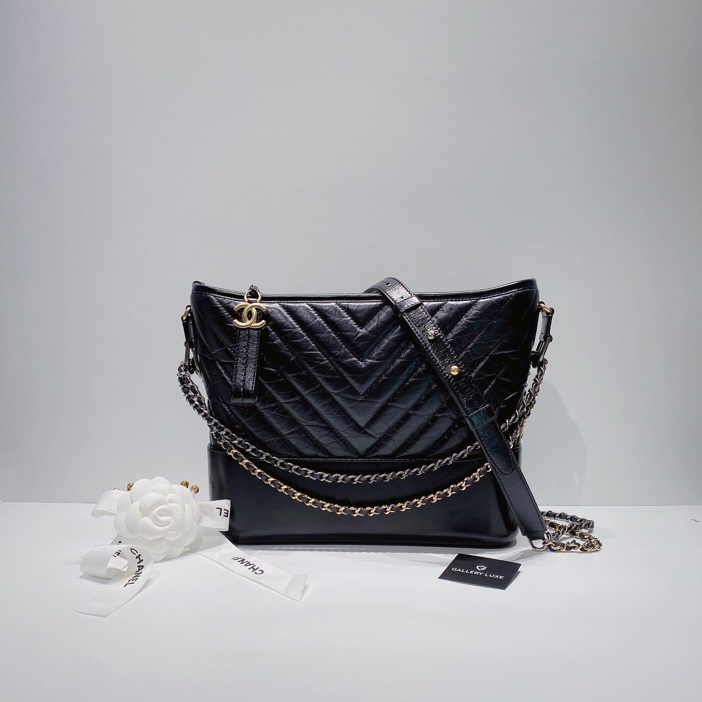 No.3489-Chanel Medium Chevron Gabrielle Hobo Bag