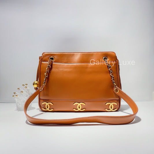 No.2473-Chanel Vintage Lambskin 3CC Shoulder Bag