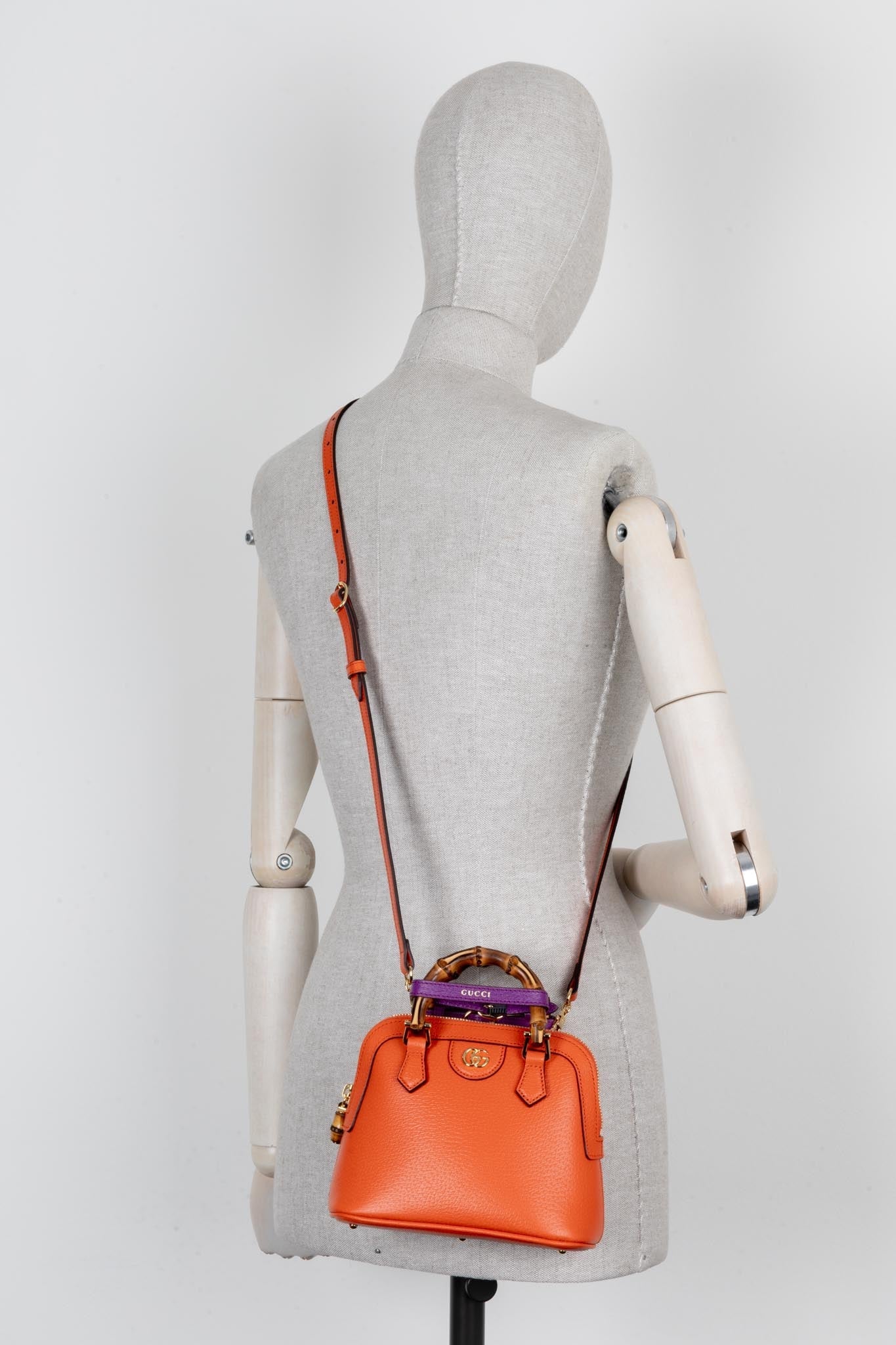 Luxury Gucci Trending 2025 Mini Diana Dome Tote Bag Leather Orange