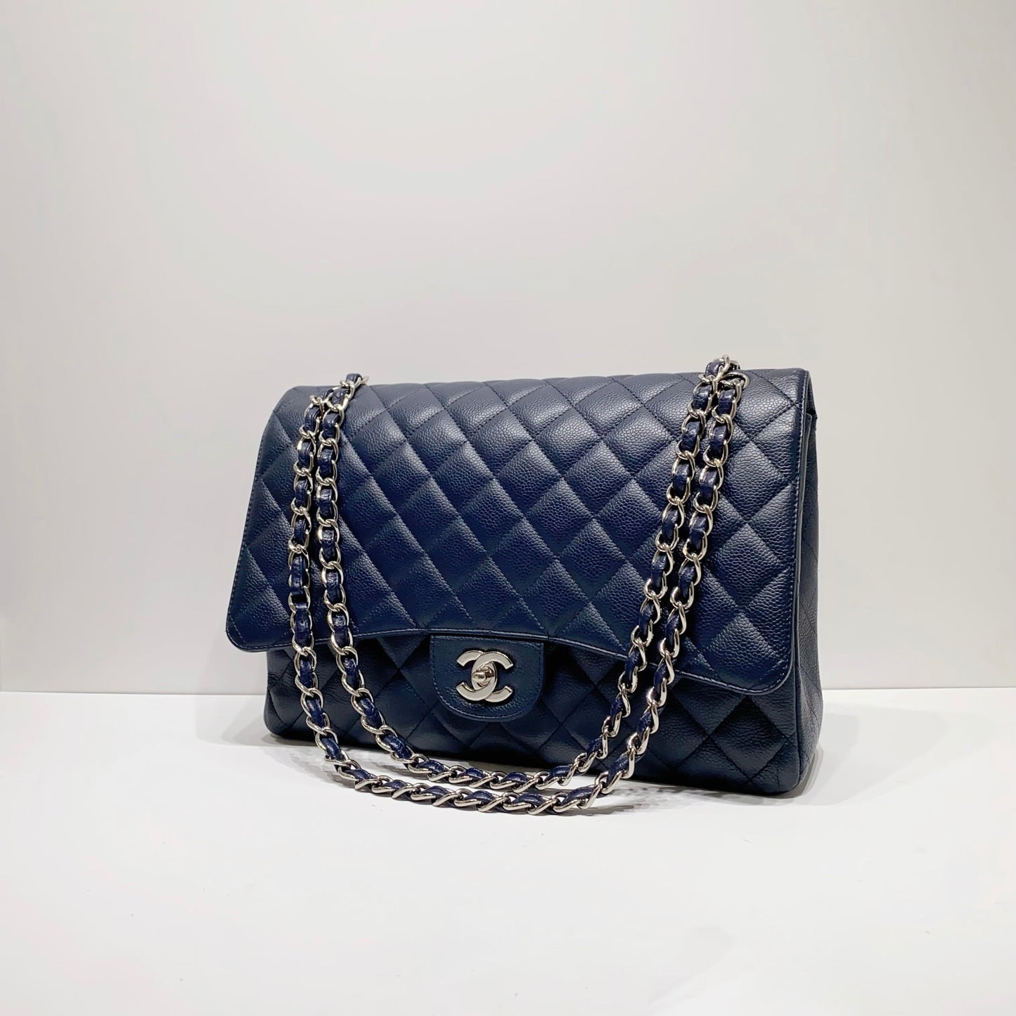 No.4021-Chanel Caviar Maxi Single Classic Flap Jumbo