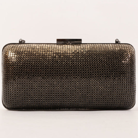 CHANEL Around 2006 Made Beads Cc Metal Clasp Chain 2Way Bag Black