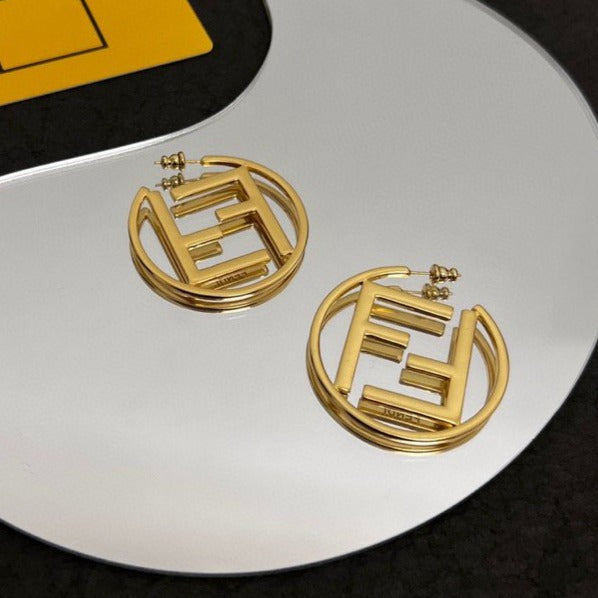 Luxury FendiDOUBLE F GOLD EARRINGS