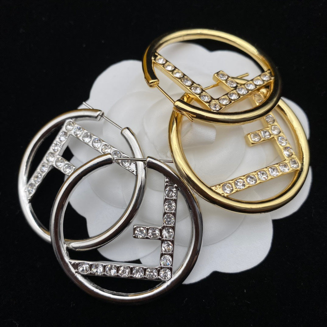 Luxury FendiF EARRINGS DIAMOND