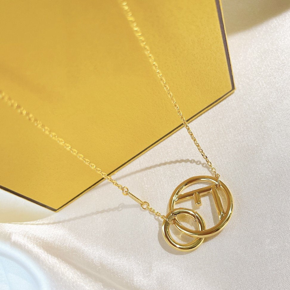 Luxury FendiF LOGO GOLD NECKLCE
