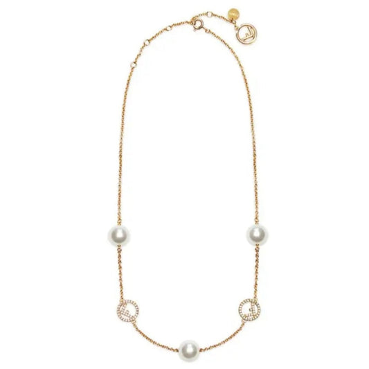 Luxury FendiF PEARL DIAMOND NECKLACE