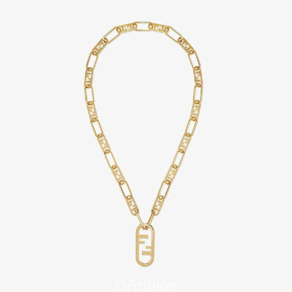 Luxury FendiFF LOGO MOTIF GOLD NECKLACE