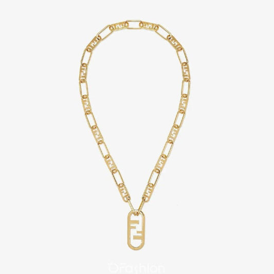 Luxury FendiFF LOGO MOTIF GOLD NECKLACE