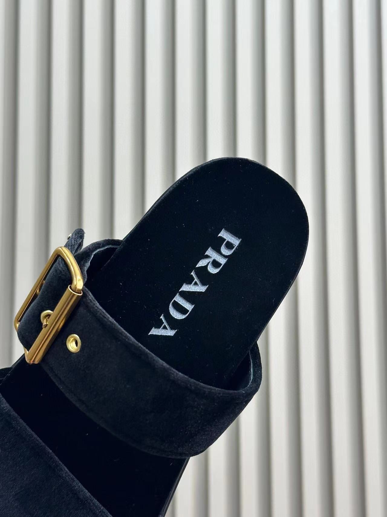 Luxury PradaSlides 10 Velvet Black