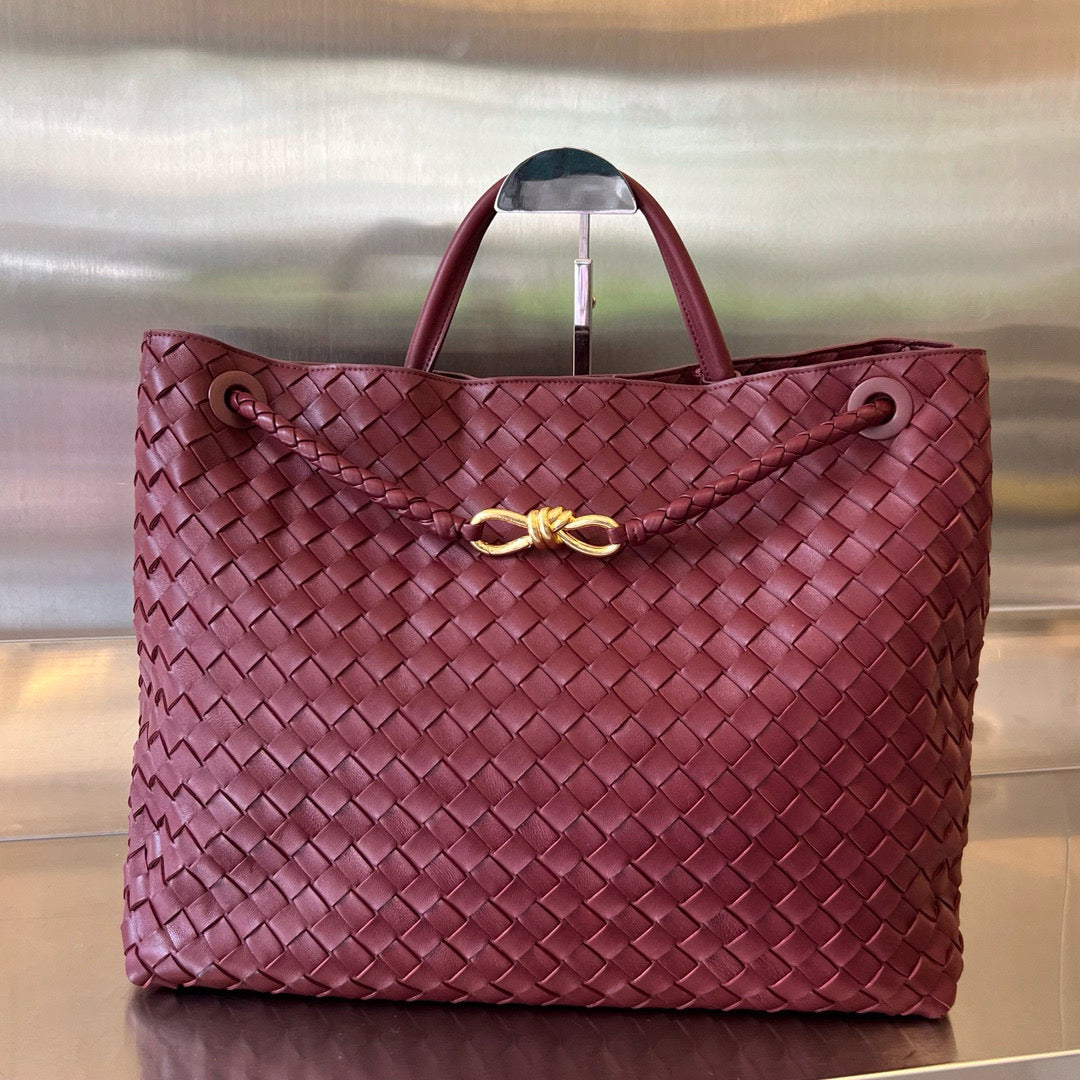 Luxury Bottega Veneta BV LARGE ANDIAMO 45CM DARK RED LAMBSKIN