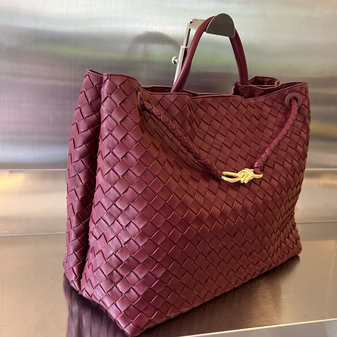 Luxury Bottega Veneta BV LARGE ANDIAMO 45CM DARK RED LAMBSKIN