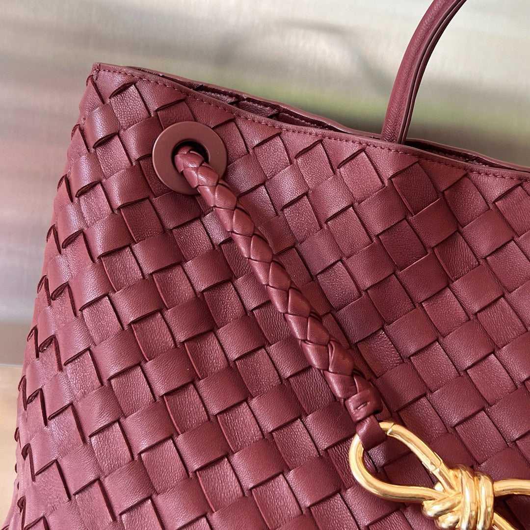 Luxury Bottega Veneta BV LARGE ANDIAMO 45CM DARK RED LAMBSKIN