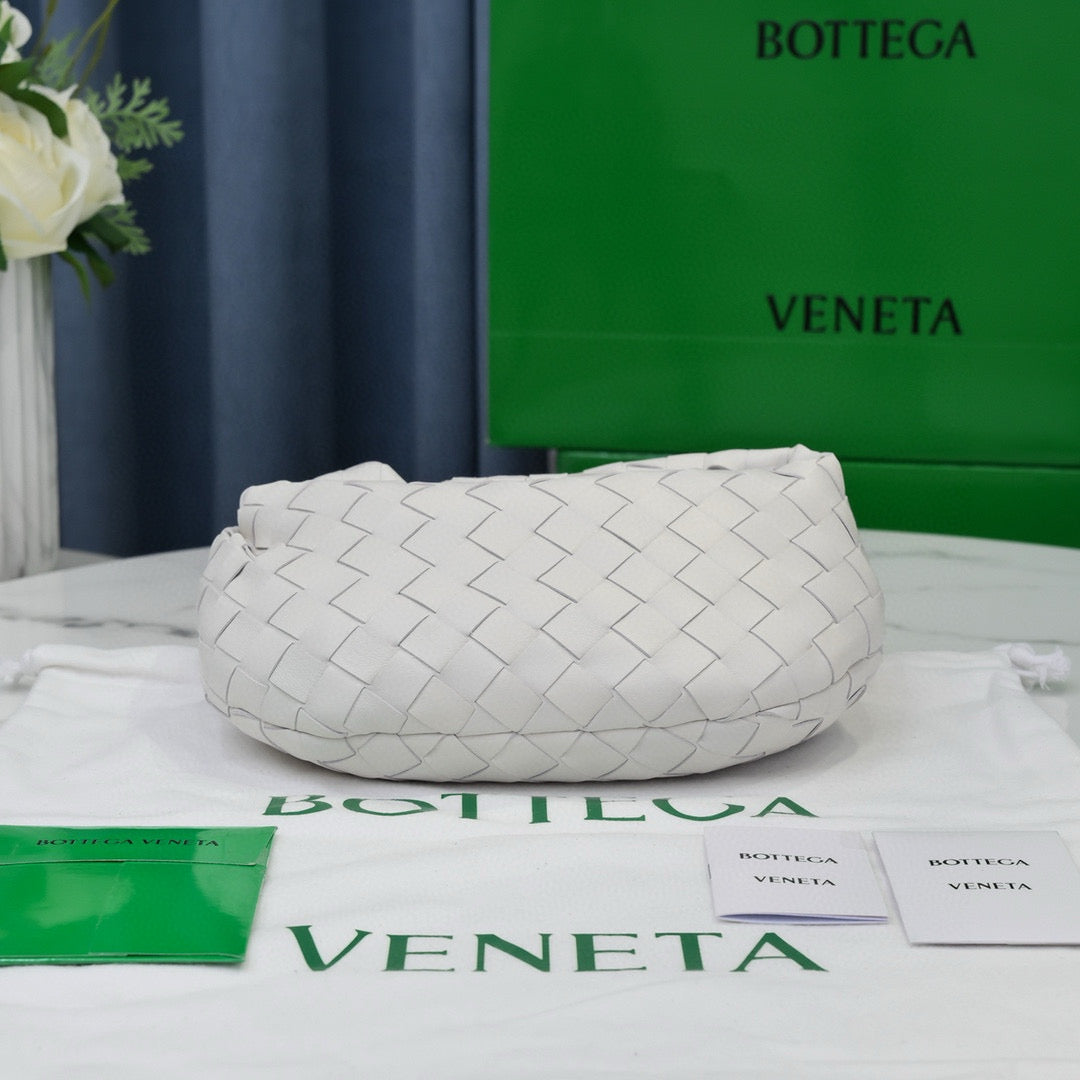 Luxury Bottega Veneta BV 24 Mini Jodie 28 White Lambskin Gold Hardware