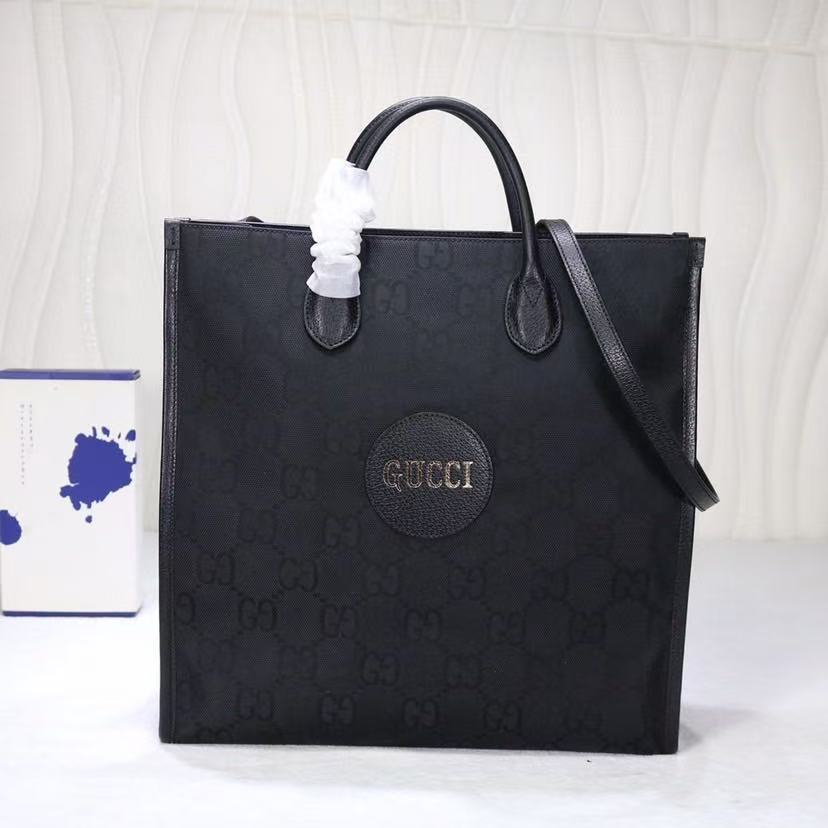 Luxury Gucci  Off The Grid Medium Tote Bag Black Polyester and Leather